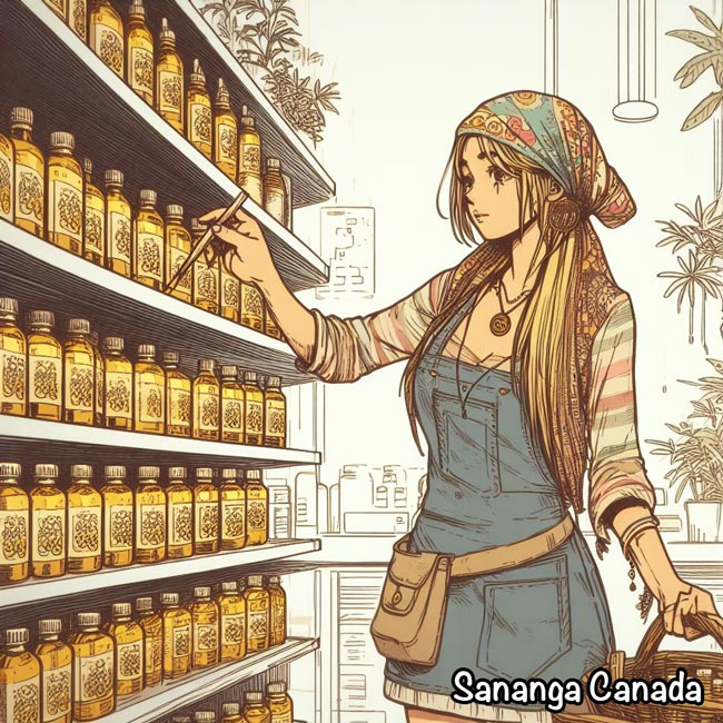 Sananga Canada girl collecting bottles for shipment